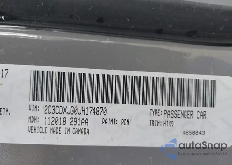 2018 Dodge Charger Gt Awd z USA, uszkodzony, nr VIN 2C3CDXJG0JH174870